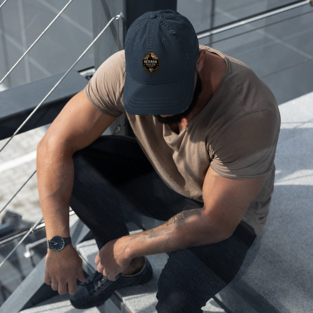 Distressed Dad Hat - Veteran Valor Coffee